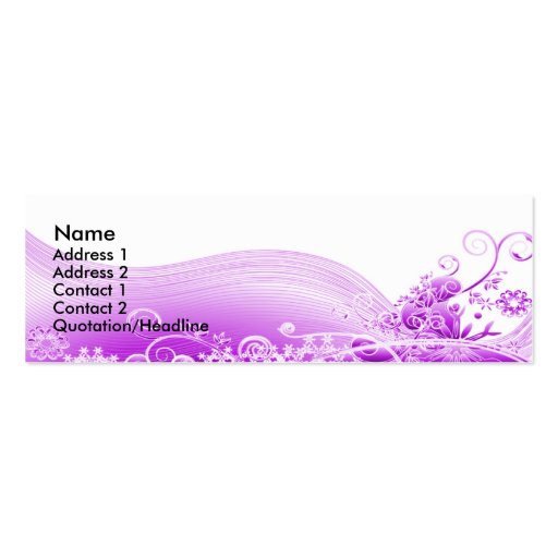 Purple Swirl Profile Card Business Card Templates (front side)
