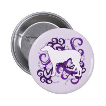 Purple Swirl Scottish Deerhound Pinback Buttons