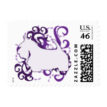 Purple Swirl Scottish Terrier Postage