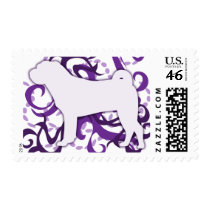 Purple Swirl Shar Pei Postage