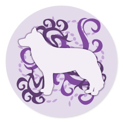 Purple Swirl Siberian Husky sticker