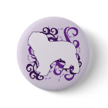 Purple Swirl Spanish Water Dog Pinback Buttons