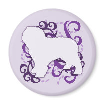 Purple Swirl Spanish Water Dog Magnets