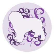 Purple Swirl Spanish Water Dog Sticker