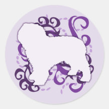Purple Swirl Spanish Water Dog Sticker