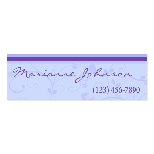 Purple Swirl Spring Profile Card Business Card Templates (front side)