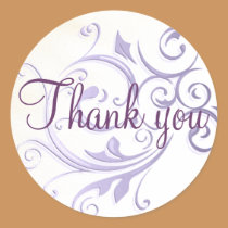 Purple Swirl Thank You Sticker/Seal stickers