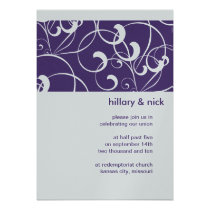 Purple Swirl Wedding Invitation invitations