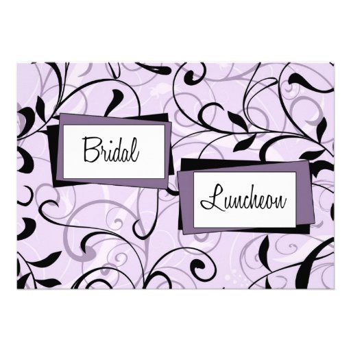 Purple Swirls Bridal Luncheon Invitation Cards