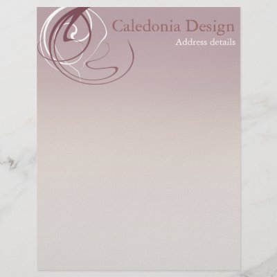 Purple Swirls Letter Head Letterhead Template by Caledonia_Design