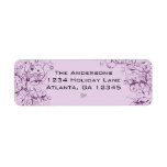 Purple Swirls Love Birds Return Labels Custom Return Address Label