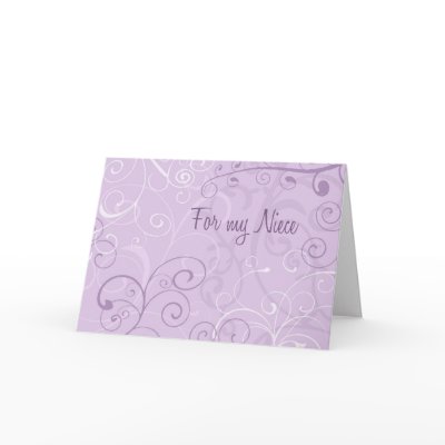 Purple Swirls Niece Thank You Flower Girl Card
