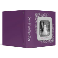 Purple Swirls Photo Frame Wedding Album binder