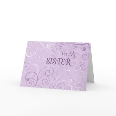 Purple Swirls Sister Maid of Honor Invitation Card