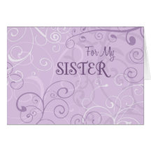 Purple Swirls Sister Maid of Honor Invitation Card