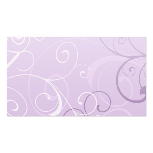Purple Swirls Wedding Place Setting Cards Business Card Templates (back side)