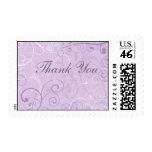Purple Swirls Wedding Thank You Stamps