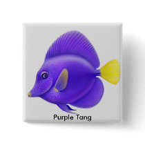 Purple Tang Reef Fish Pin buttons by twopurringcats Purple Tang Reef Fish Pin buttons