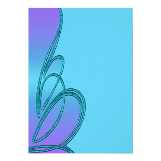 Purple Teal Birthday Party Invitation Template