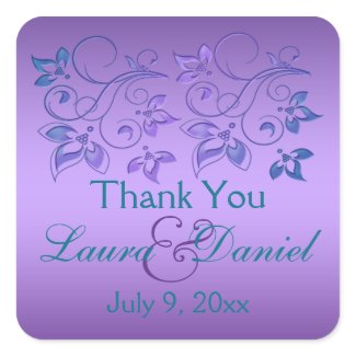 Purple, Teal Blue Floral 1.5