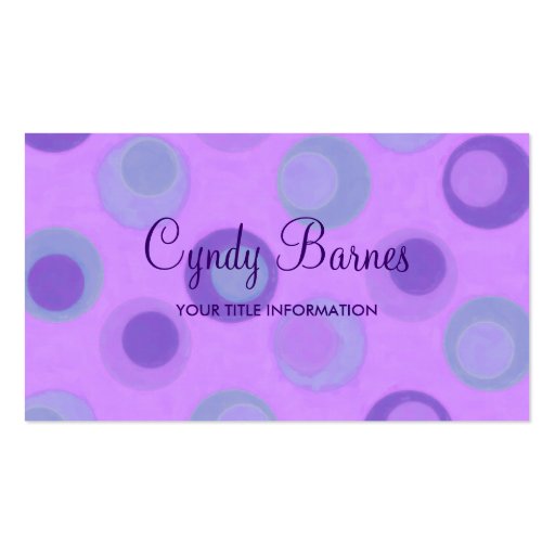 Purple Teal Dots Business Card (front side)
