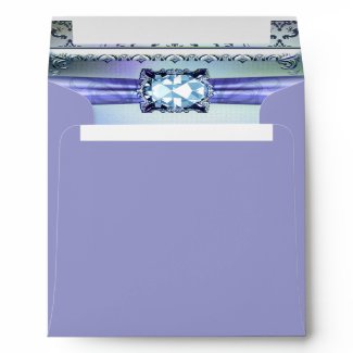 Purple Teal Jewel Elegant Square Envelope envelope