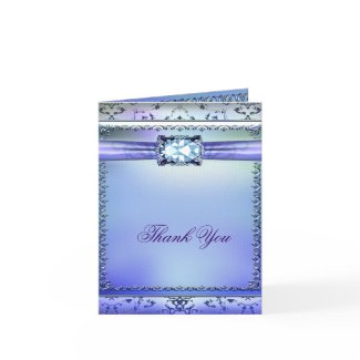 Purple Teal Jewel Elegant Thank You Card card