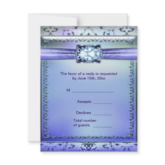 Purple Teal Jewel RSVP Response Card invitation