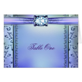 Purple Teal Jewel Sweet Sixteen Party Table Cards card