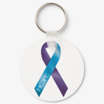 Purple/Teal Ribbon keychains by cancerfight Purple/Teal Ribbon keychains