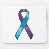 Purple/Teal Ribbon mousepads