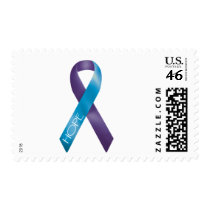 Purple/Teal Ribbon postage