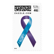 Purple/Teal Ribbon postage