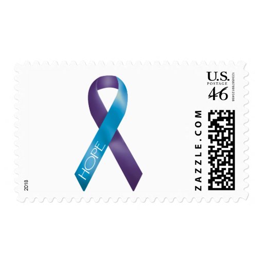 Purple/Teal Ribbon Stamp