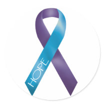 Purple/Teal Ribbon stickers