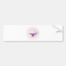 Purple teapot and lingerie bumper sticker