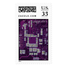 Purple tech 32 cent postcard stamp