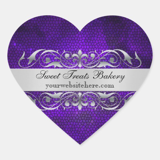 Purple Texture Heart Cupcake Baking Label Sticker