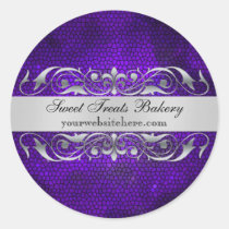 Purple Texture Scroll Cupcake Baking Label Sticker