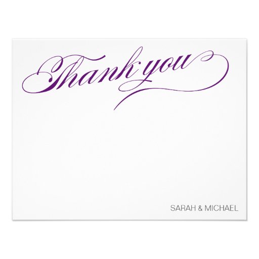 Purple Thank You Notes Personalized Invitations