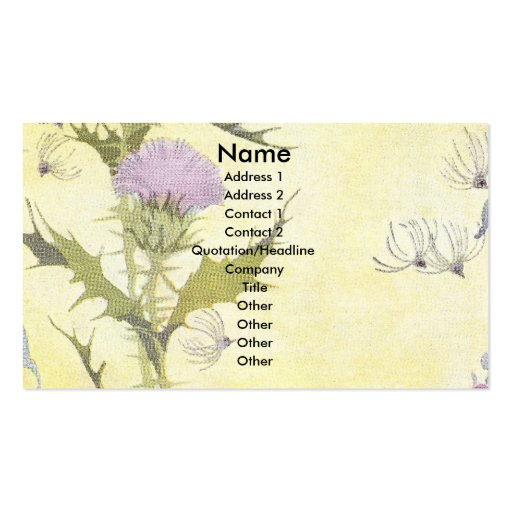 Purple Thistle Business Card (front side)