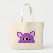 Purple Three Eyed Monster Tote Bag