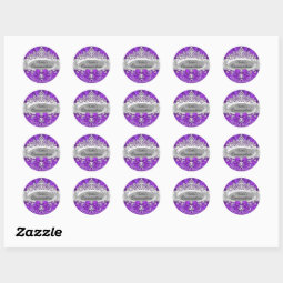 Purple Tiara Damask Quinceanera Sticker Zazzle