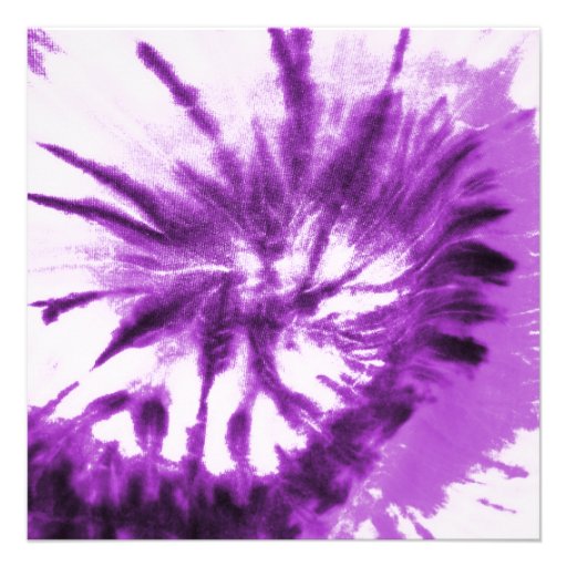 Purple Tie-Dye with Peace Symbol Personalized Invitation