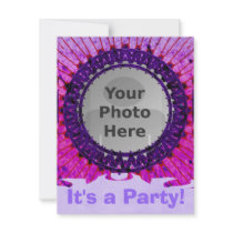 Purple Tiedye Photo Invitations