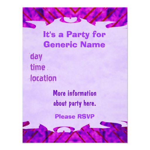Purple Tiedye Photo Invitations