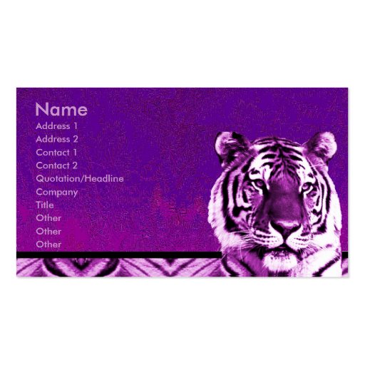 Purple Tiger Business Card (front side)