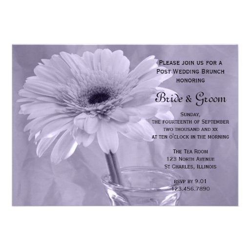 Purple Tinted Daisy Post Wedding Brunch Invitation