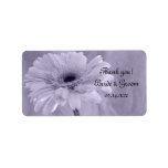 Purple Tinted Daisy Wedding Thank You Label