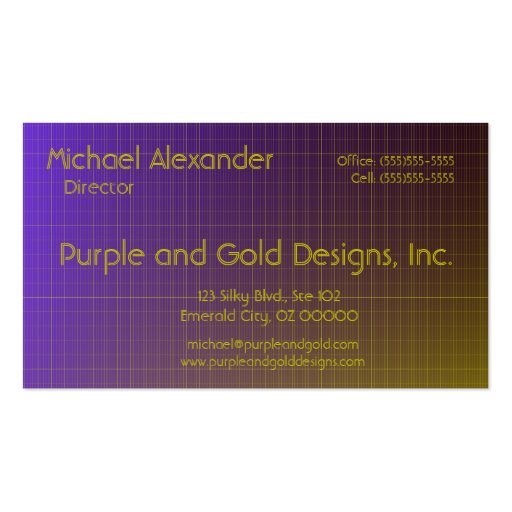 Purple to Gold Pattern Business Card Templates